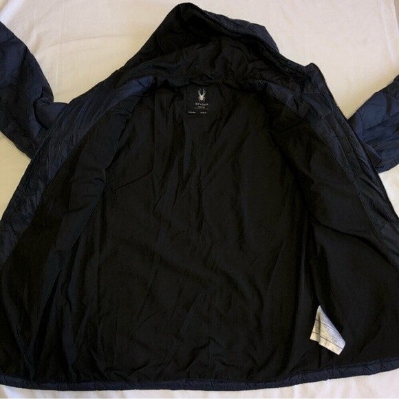 Spyder Nexus Mens Puffer Jacket Size Medium Dark Blue Navy Water-Resistant - Picture 9 of 11